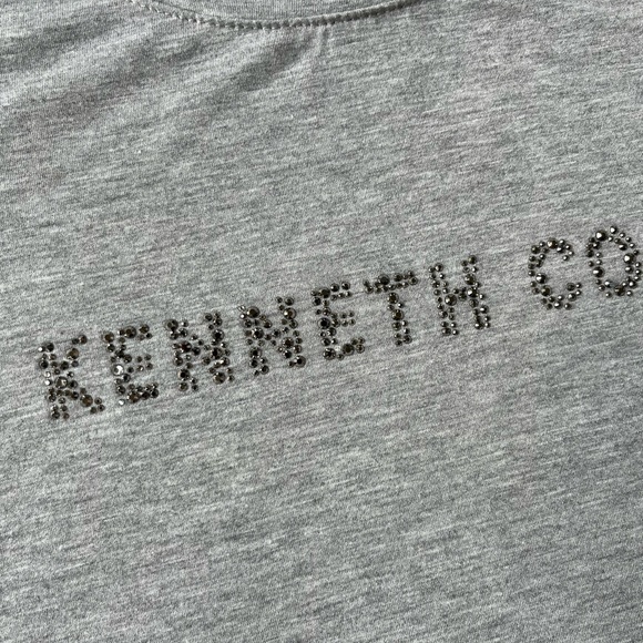 Kenneth Cole New York Gray Stretch Diamond Logo Tee - Picture 2 of 5
